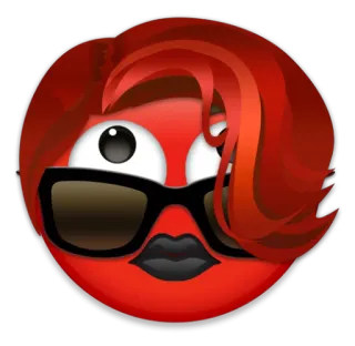 😏 emoji, red, sunglasses, glamour, face, sticker, expression telegram sticker
