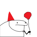 🎈 stick figure, balloon, red, simple, funny, character whatsapp sticker