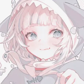 💎 Anime Mädchen, Hai Hoodie, Süß, Anime, Kawaii, Hai telegram sticker