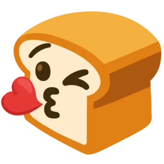 🍞 roti, emoji, ciuman, makanan, kartun telegram sticker