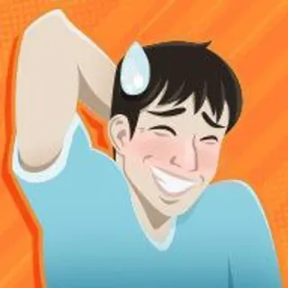 😅 anime, sweat drop, cartoon, smile, happy telegram sticker