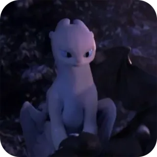 😒 Light Fury How to Train Your Dragon дракон, милый, дневная фурия, белый, фэнтези whatsapp sticker