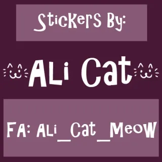 © Stickers By:
ALi Cat
FA: ALi_Cat_Meow nhãn dán, Ali Cat, FA: Ali_Cat_Meow, mèo, nghệ thuật, nghệ thuật số telegram sticker