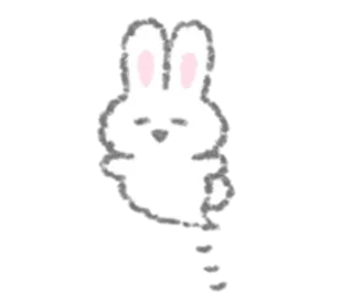 🦴 lapin, animal, mignon, dessin animé, autocollant telegram sticker