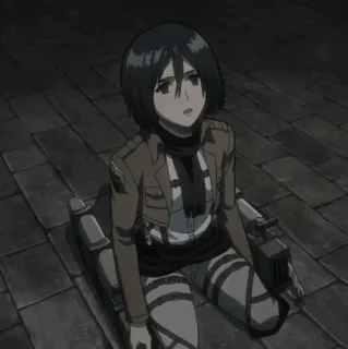 ❤️ Mikasa Ackerman Attack on Titan อนิเมะ, ตัวละคร, มิคาสะ, แอคเคอร์แมน, ผ่าพิภพไททัน whatsapp sticker
