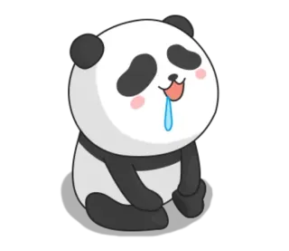 😋 Panda, Cartone animato, Carino, Sbavare, Assonnato, Kawaii telegram sticker