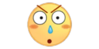 😢 emoji, angry, frustrated, expression, yellow, upset telegram sticker