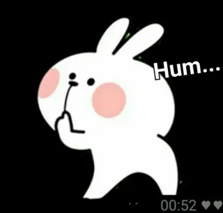 🤔 Hum... conejo, dedo corazón, ofensivo, dibujos animados, gesto telegram sticker
