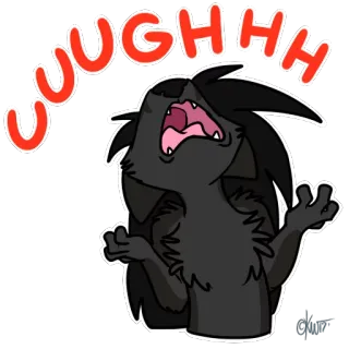 😫 UGH ugh, frustração, desenho animado, boca aberta, expressão, gritando, nojo, aborrecimento telegram sticker
