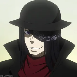 🚬 Sho Kusakabe Fire Force Шо Кусакабе, Fire Force, Аниме, Персонаж, Шляпа, Повязка на глаз telegram sticker