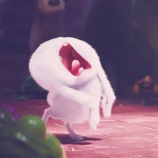 🍧 Cartoon, Lapin, Drôle, Animation, Blanc, Cri whatsapp sticker