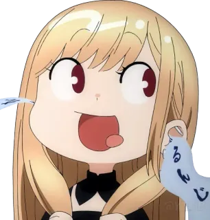 😜 るんじぢ Anime, Dibujos animados, Lindo, Pelo rubio, runjidi telegram sticker