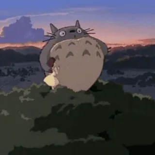 😲 Totoro My Neighbor Totoro totoro, anime, fantasía, gato, niños, película whatsapp sticker