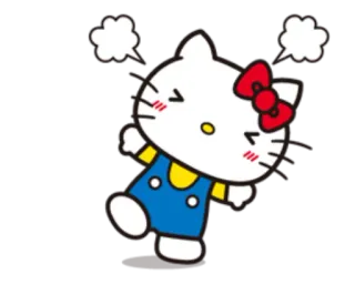 😡 Hello Kitty Dessin animé, Mignon, Chaton, Chat, Nœud telegram sticker