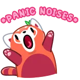 ๐จ PANIC NOISES panico, panda rosso, cartone animato, allarmato, divertente, carino telegram sticker