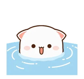 🏊‍♀ mignon, animal, dessin animé, kawaii, pêche, eau, nage telegram sticker