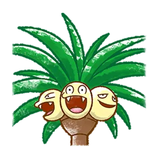 🌴 Exeggutor pokemon, erba, tropicale, exeggutor, pianta, personaggio telegram sticker