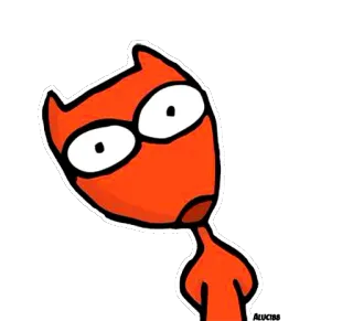 👀 renard, dessin animé, animal, autocollant, mignon, orange telegram sticker