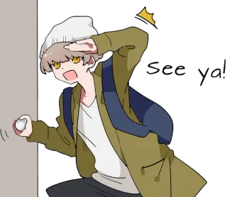 👋 See ya! Anime, Manga, Nhân vật, Chào, Tạm biệt, Hoạt hình telegram sticker