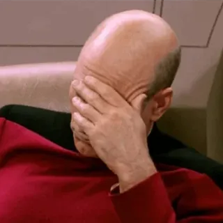 ⭐️ Jean-Luc Picard Star Trek facepalm, picard, star trek, enttäuschung telegram sticker