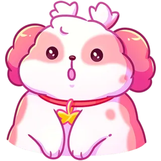 😮 dog, cute, cartoon, puppy, kawaii, animal telegram sticker