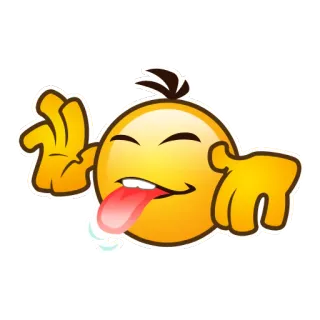 😝 emoji, silly, tongue, face, yellow telegram sticker