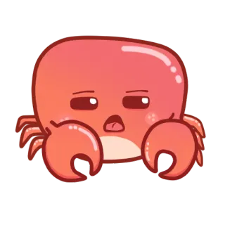 😒 caranguejo, animal, desenho animado, criatura marinha, fofo, kawaii telegram sticker
