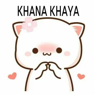 😋 KHANA KHAYA 고양이, 귀여운, 카와이, 복숭아, 꽃, 만화, 볼터치 telegram sticker