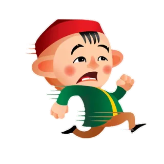 😫 달리기, 무서워, 만화, 소년, 아이 whatsapp sticker
