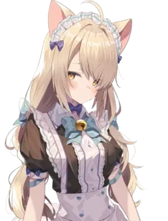 😍 Anime, Fille chat, Servante, Mignon, Kawaii telegram sticker