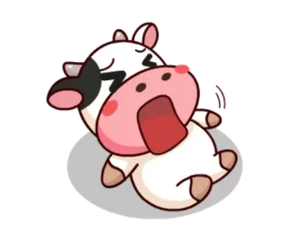 😣 vache, animal, dessin animé, mignon telegram sticker