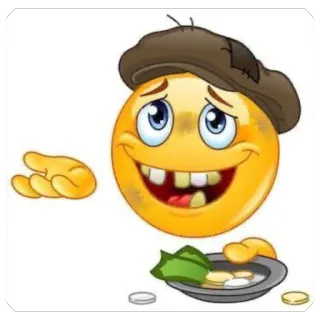 🫥 Emoji, Mendiant, Pauvreté, Triste, Argent telegram sticker
