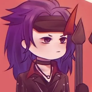 🦄 anime, manga, cartoon, character, purple hair telegram sticker