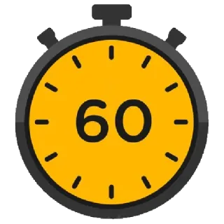 ⏱ 60 timer, clock, second, minutes, time telegram sticker