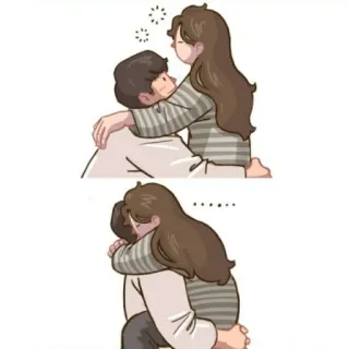 💕 Dibujos animados, Pareja, Abrazo, Amor, Relación telegram sticker