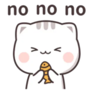 🚫 no no no no cat, fish, cute, sticker, animal telegram sticker
