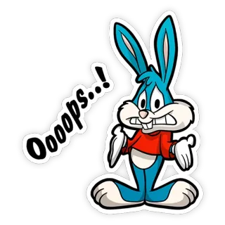 😬 Oooops..! dessin animé, lapin, oups, excuses telegram sticker