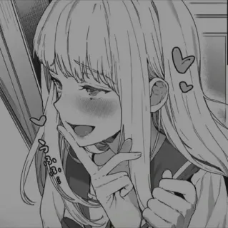 🖤 fille anime, mignon, kawaii, dessin animé, manga, uniforme scolaire, rougissant telegram sticker