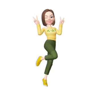 ✌️ Cartoon, Mädchen, Pose, Süß, Frau telegram sticker