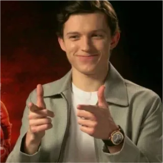 👈 Tom Holland, Person, Schauspieler, Mann, Fingerpistole, Promi telegram sticker