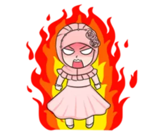 😡 złość, kreskówka, ogień, kobieta, wściekłość telegram sticker