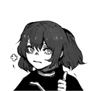 👍 Anime, Manga, Personaggio, Ragazza, Pollice su, Cartone animato whatsapp sticker