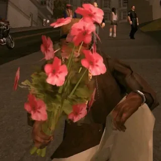🚬 flowers, bouquet, man, game, GTA, Grand Theft Auto telegram sticker