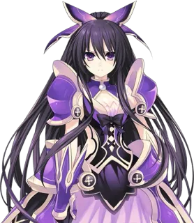 😏 Tohka Yatogami Date A Live Anime, Garota, Roxo, Cabelo comprido, Espírito telegram sticker
