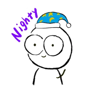 👋 Nighty nuit, sommeil, bonne nuit, dessin animé, mignon, réconfortant telegram sticker