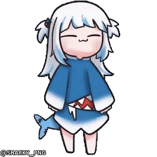 🥳 Gawr Gura Hololive @SHARKY_PNG whatsapp sticker