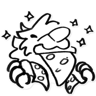 🤤 食べ物, ピザ, ステッカー, 漫画, かわいい telegram sticker