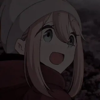 🐝 Nadeshiko Kagamihara Yuru Camp Anime, Charakter, Mädchen, Camping, Süß, Lächeln telegram sticker