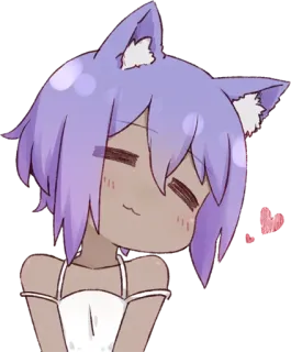 😊 Anime, Katzenohren, Niedlich, Cartoon, Chibi whatsapp sticker
