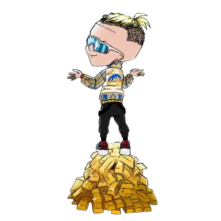 🏆 personagem, ouro, óculos, adesivo whatsapp sticker